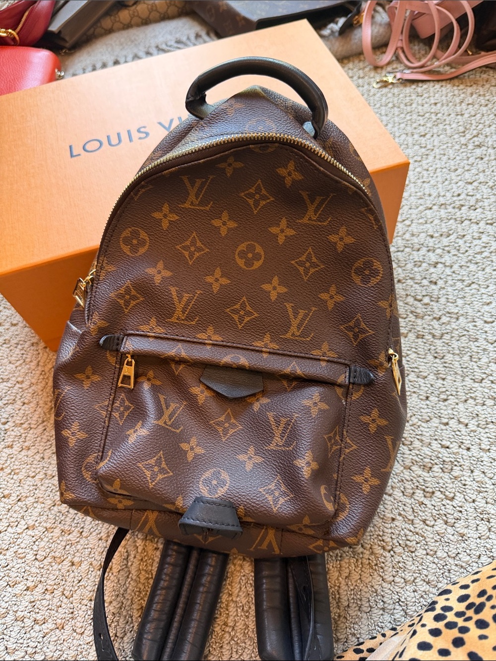 Louis Vuitton Monogram Canvas Backpack in Brown with Gold Hardware
